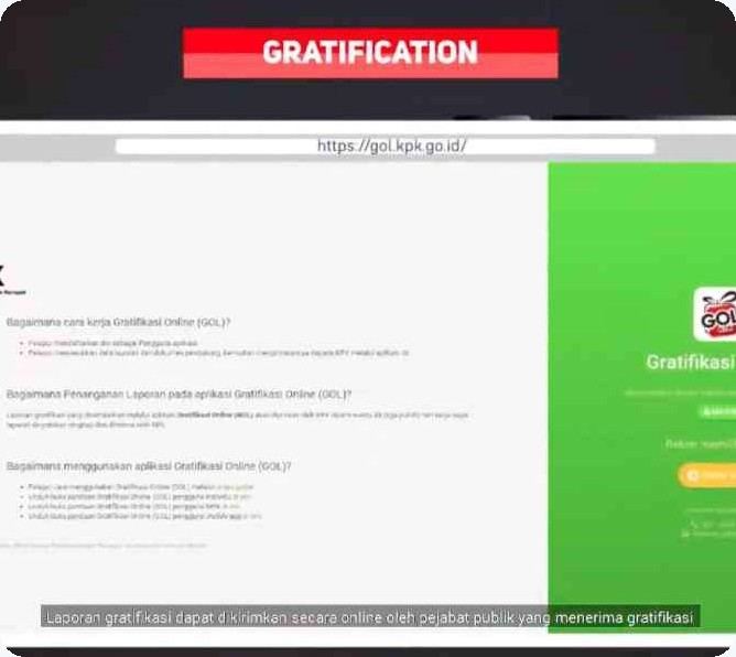 KPK online gratification reporting video